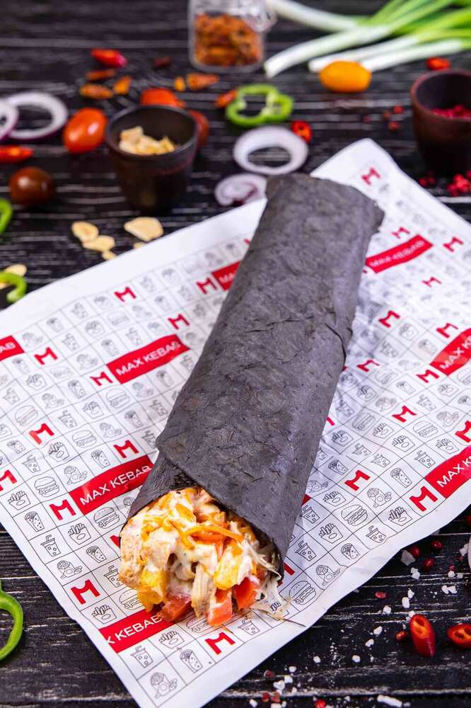 Black kebab with chicken